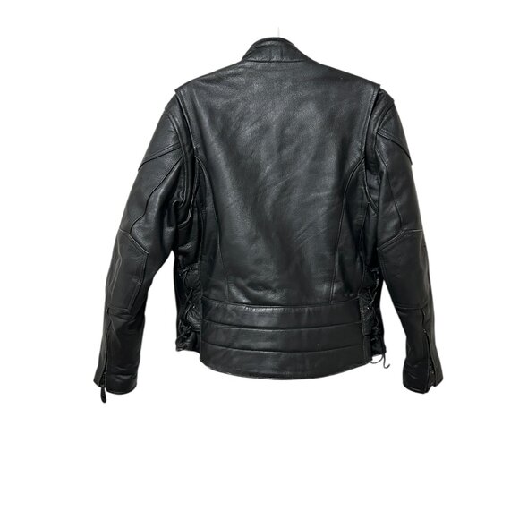 River Road Vintage Leather Biker Jacket • Women’s XL‎ • Lace Sides Heavy Moto - Picture 3 of 9